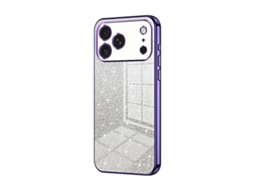 Capa Para Iphone 17 Pro - Glitter Degradê - Acabamento Eletroplaqueado