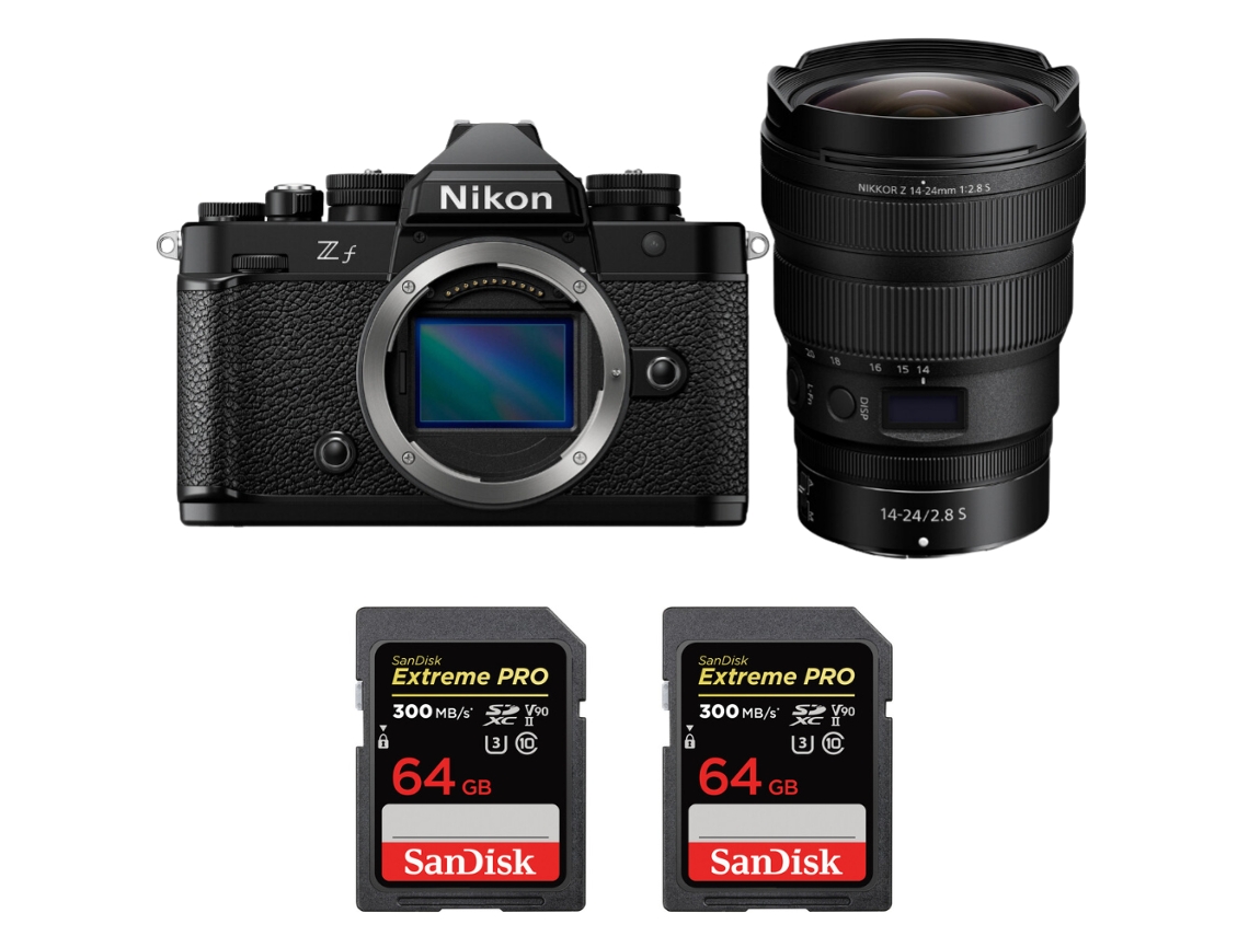 Zf + 14 24mm F/2.8 S + 2 Sandisk 64gb Uhs ii 300mb/s + Ebook “20 Dicas para Fotos Que Impressionam” NIKON