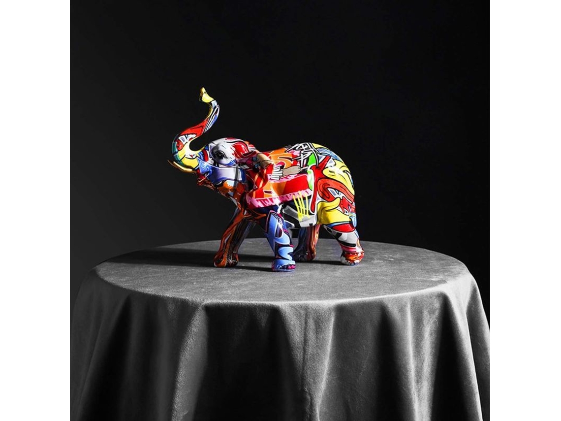 2026 figura de Elefante de Resina, Escultura Moderna com Grafite, Decoração de Casa para Boa Sorte e Prosperidade