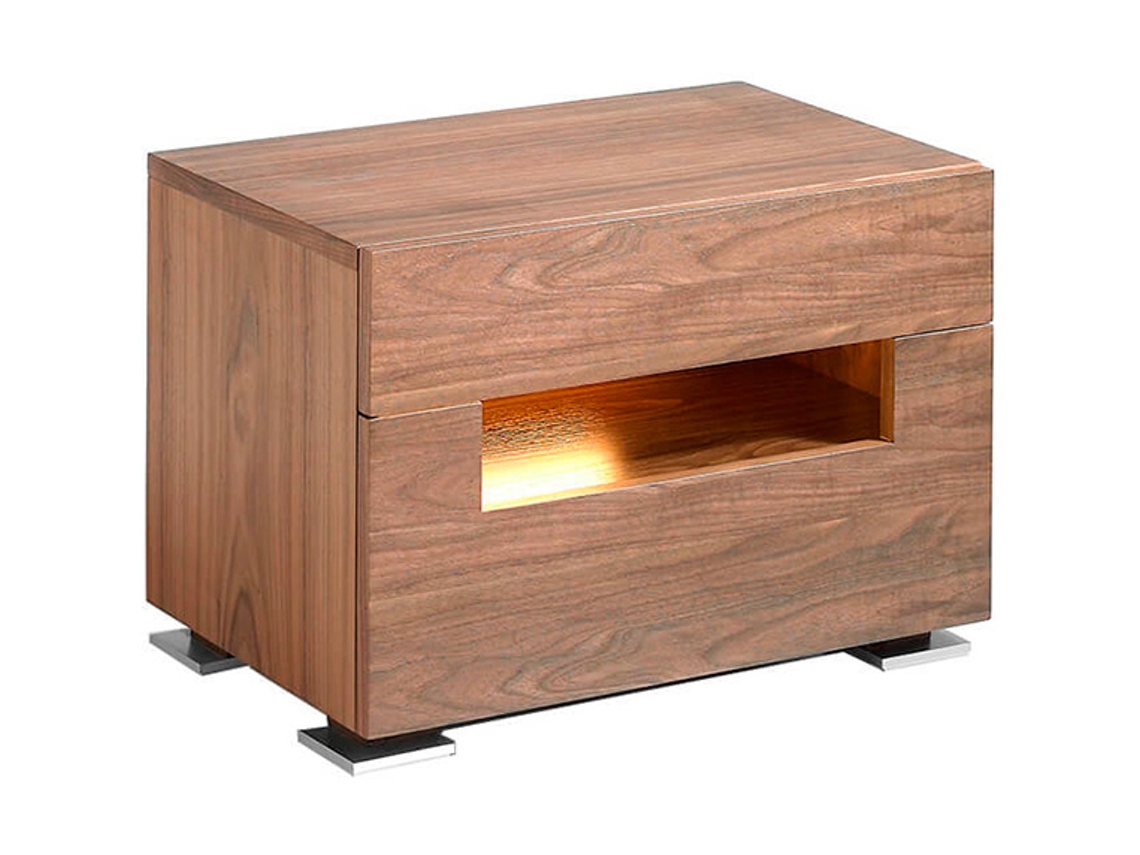 Mesa de Cabeceira ANGEL CERDÁ. 7065 (Castanho - MDF - 58 x 38 x 41 cm)