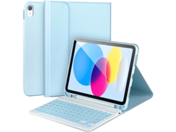 Capa Com Teclado Bluetooth Compatível Com Ipad (a16) 11/10 Geração (2025/2022), Suporte Integrado, Porta-caneta