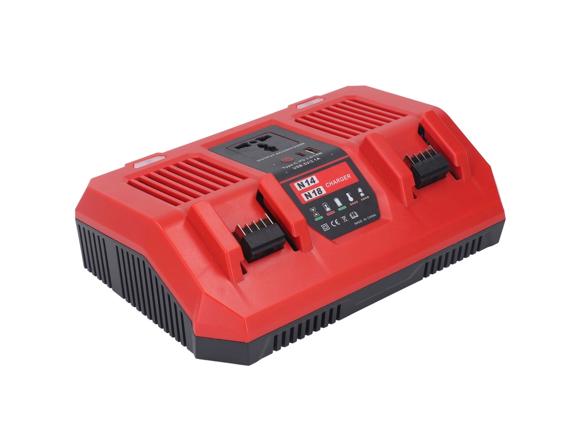Carregador de bateria de porta dupla de 18 V com inversor de 220 W (50/60 Hz)
