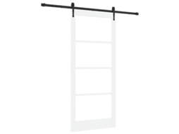 Conjunto 1 Porta Deslizante Vidaxl Branco Madeira De Pinho Maciça (93 X 211 Cm)