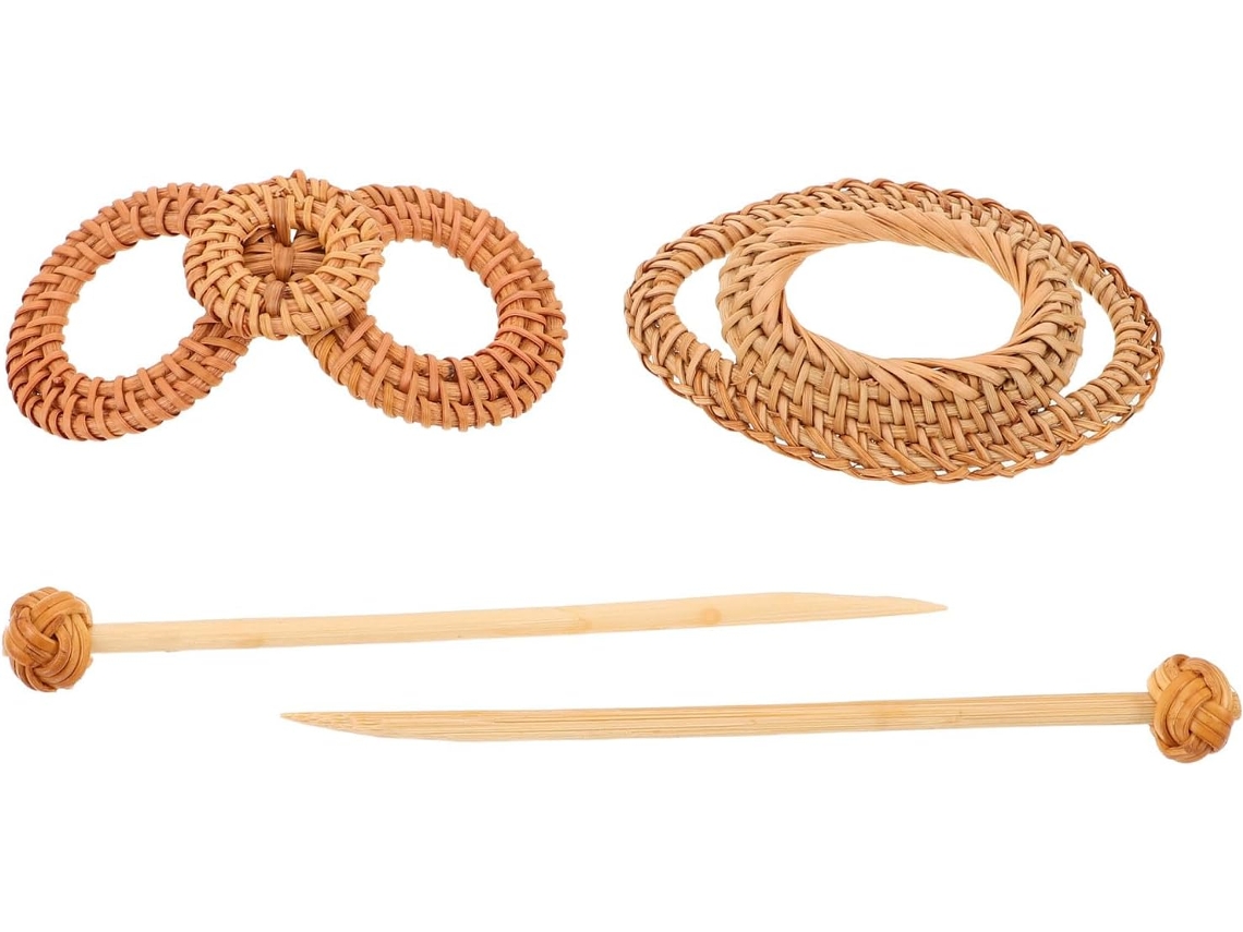 Pentes de cabelo confortáveis e versáteis, conjunto de 2 unidades, presilhas de cabelo em rattan trançado.
