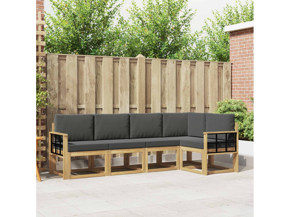 Vidaxl Conjunto De Sofás Para Exterior 5 Pcs Branco E Antracite