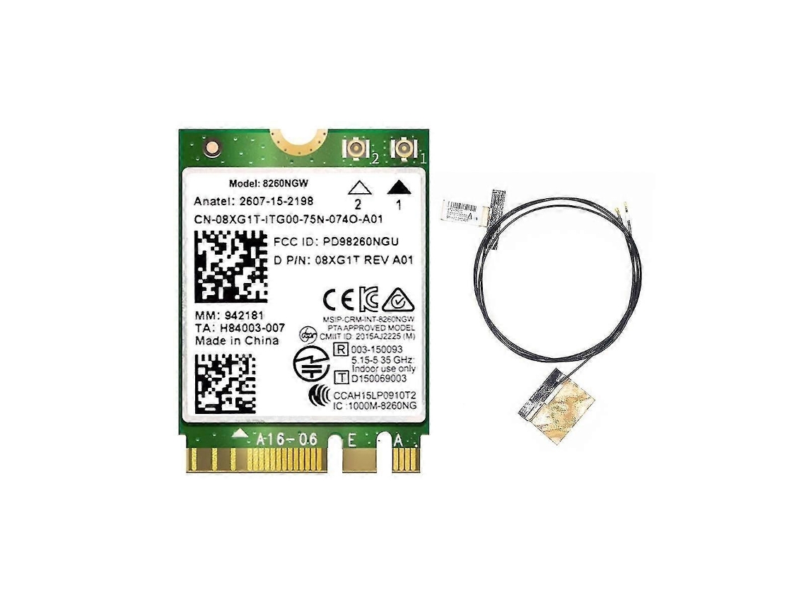 Lurelia Placa Wi-fi M.2 Ngff Wi-fi 5 867 Mbps Dual Band 2,4/5 Ghz Bluetooth 4.2 Antena