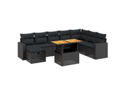 Garden Sofa Set, Garden Sofa Sets Vidaxl Preto Rattan / Vime (n/a)