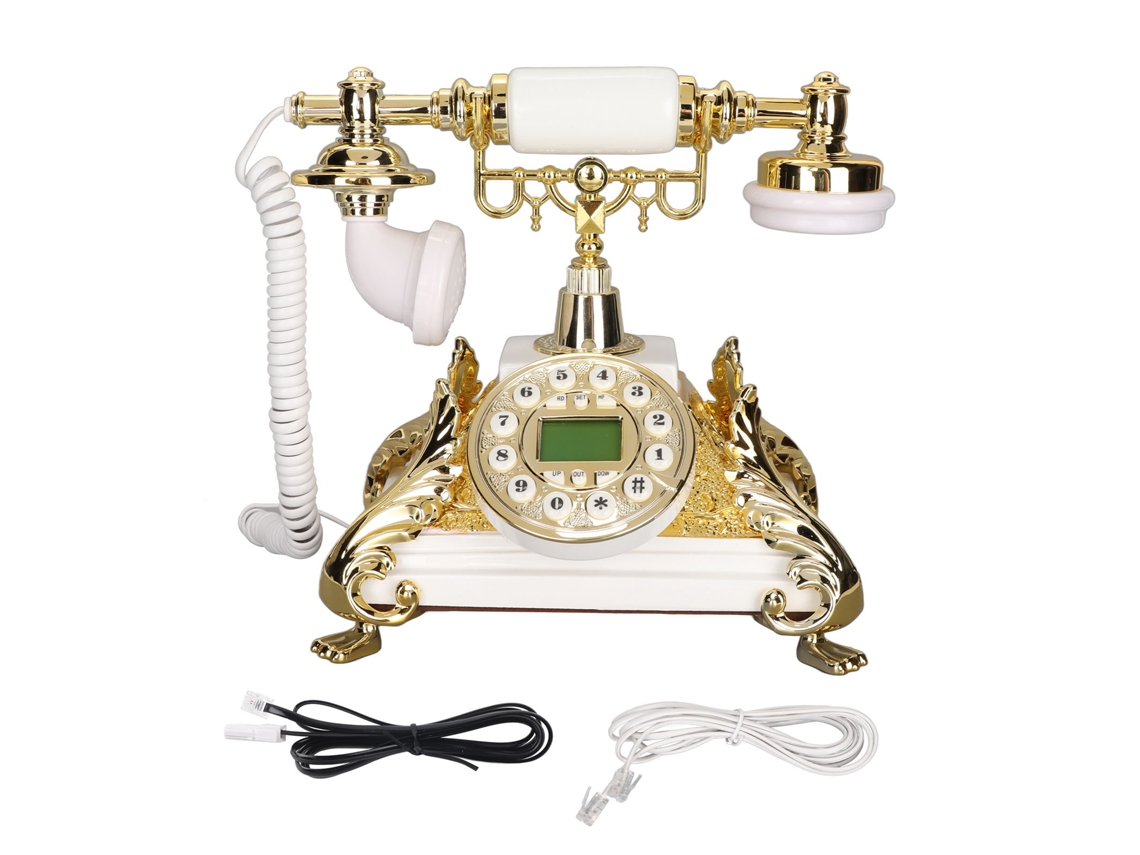 Telefone Fixo Vintage Com Calendário Eletrônico