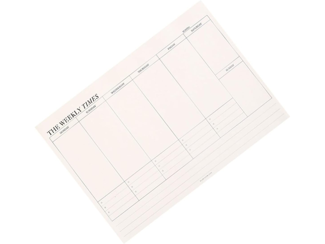 Planificador Hebdomadaire Páginas Destacáveis Simples Em Papel Branco Para Organizar Votre Agenda Quotidien