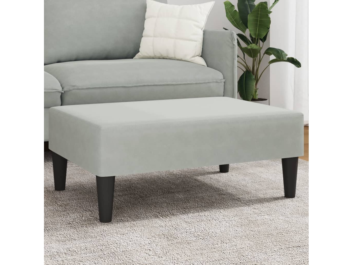 Vidaxl Apoio De Pés 77x55x31 Cm Veludo Cinzento-claro