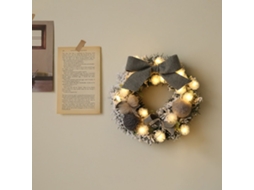 Guirlanda De Natal Flocada De 30 Cm Decoração De Mesa, Árvore De Pelúcia, Guirlanda De Natal Aquaforge (cinza)