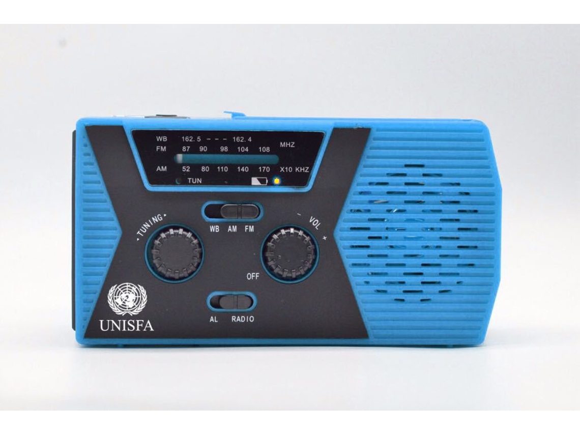 Rádio Portátil Am/fm Com Luz De Leitura, Para Camping, Com Previsão Do Tempo E Bateria Externa De 2000mah Azul . Brilvibera (1 Unidade)