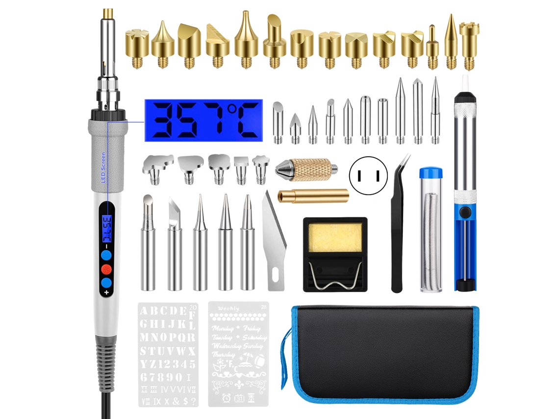 Kit De Grabado Com Tela Digital E Lápis Pirológrafo Lcd