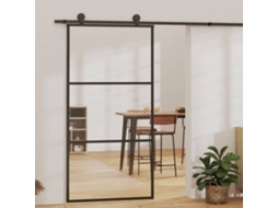 Vidaxl Porta Deslizante Em Vidro Esg E Alumínio 102x205 Cm Preto