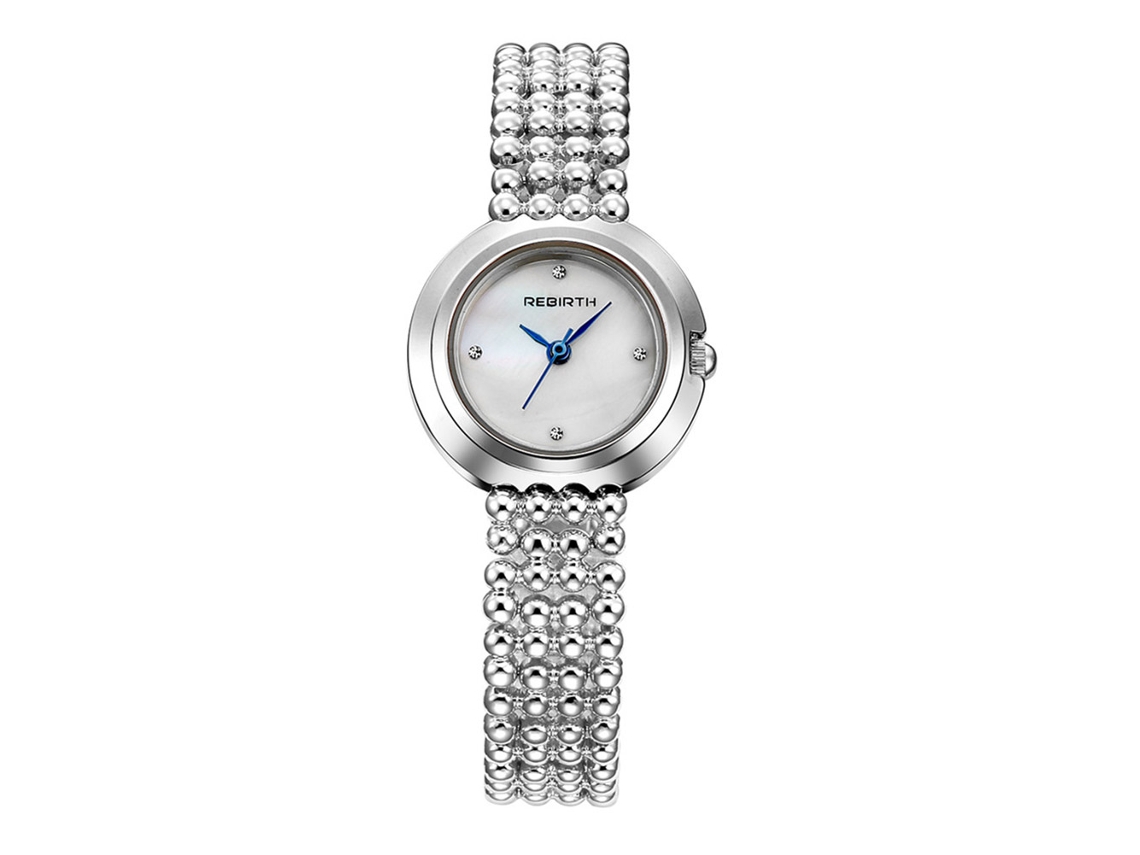 Relógio Pulseira Feminino de Aço Inoxidável com Strass Movimento de Quartzo