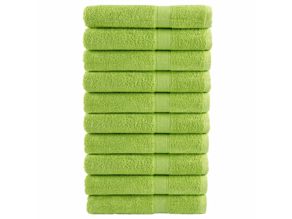 Vidaxl Toalhas Sauna Premium Solund 10pcs 80x200cm 600 Gsm Verde Maça