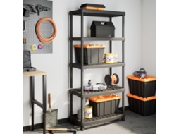 Vidaxl Estante Arrumação C/ 5 Prateleiras 93,5x45,5x194,5 Cm Pp Preto