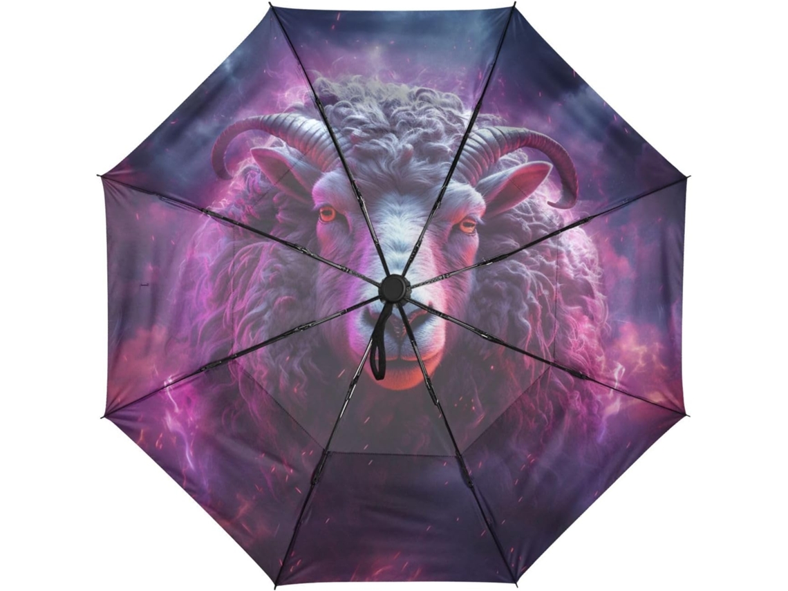 Guarda Chuva de Viagem Automático Purple Starry Sheep S/MARCA