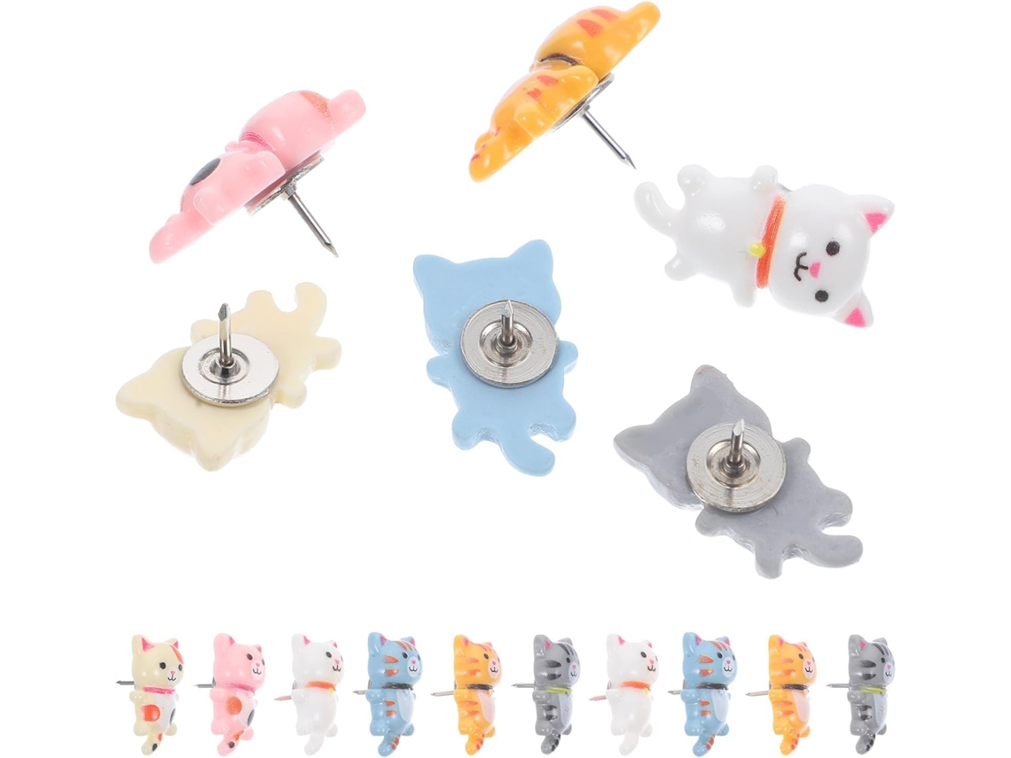 Tachinhas Decorativas Toddmomy Em Resina E Metal, Formato De Gato, Ideais Para Fixar Papéis, Pacote Com 30 Unidades Para