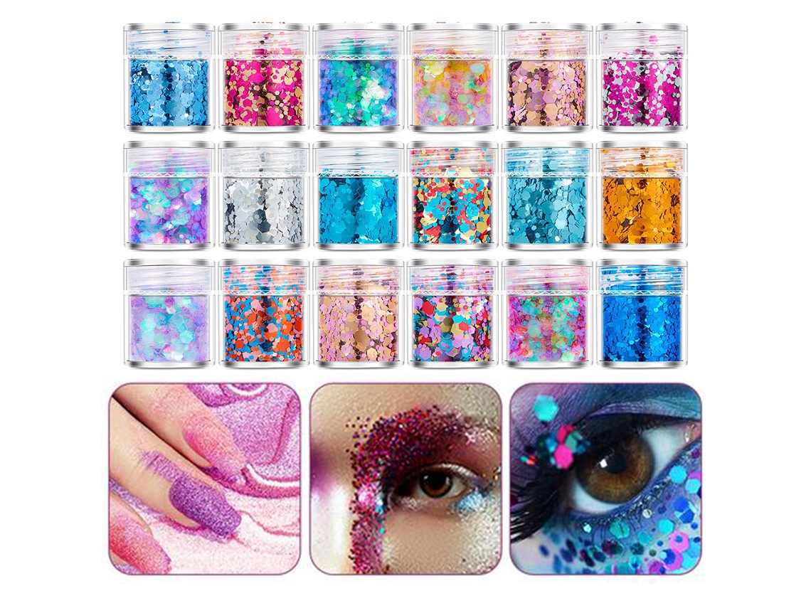 Polvo De Brillo Flash Paillettes Para Arte De Uñas Maquillaje Decoración De Uñas Glitter