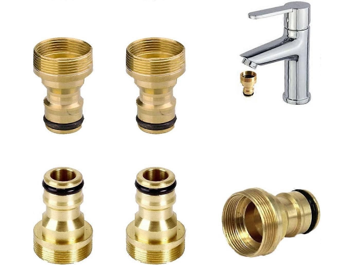 Engate Rápido 5 Peças, Latão, Para Torneira E Jardim