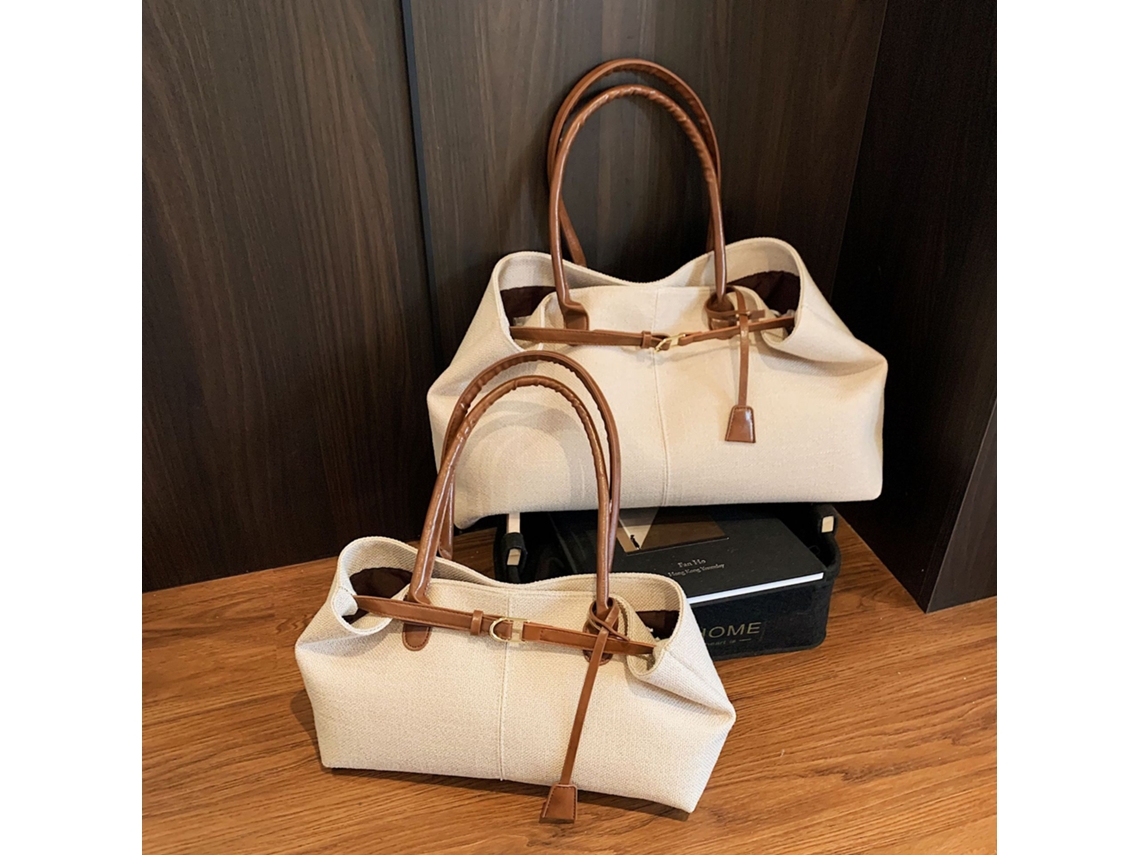 Bolsa Tote Jeans AQUAFORGE retrô, estilo casual, portátil, marrom