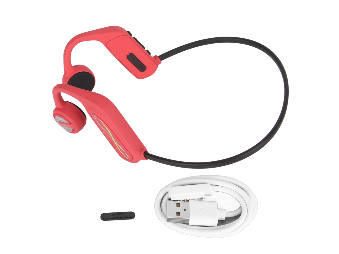 Auriculares de conducción ósea Bluetooth 5.0 inalámbricos, resistentes al agua IP68, abiertos, para correr y andar en bicicleta, rojo | S/MARCA