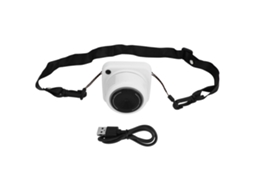 Ventilador Portátil Mini Forma de Câmera Branco Colar