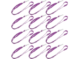 Conjunto De 50 Porta Crachás Com Cordão, Fáceis De Limpar, Em Poliéster Roxo E Metal, Com Design Plano E Alto Conforto
