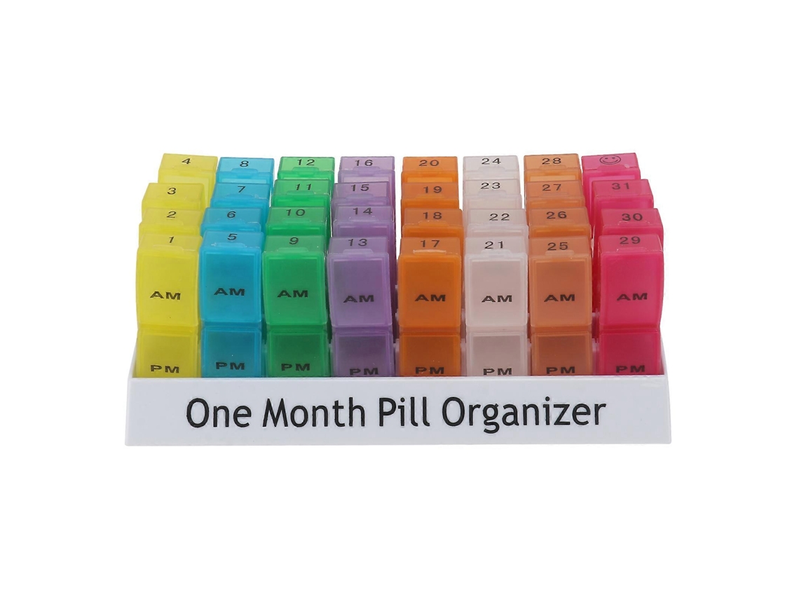 Porta Comprimidos Para 30 Dias, Estojo Organizador De Comprimidos Viagem, Quadrado Medicamentos. Aquaforge