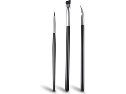Conjunto de Pinceis de Eyeliner Profissional Fino Angulado 3 Pinceis para Linha Nítida, Sobrancelhas Definidas e Detalhes