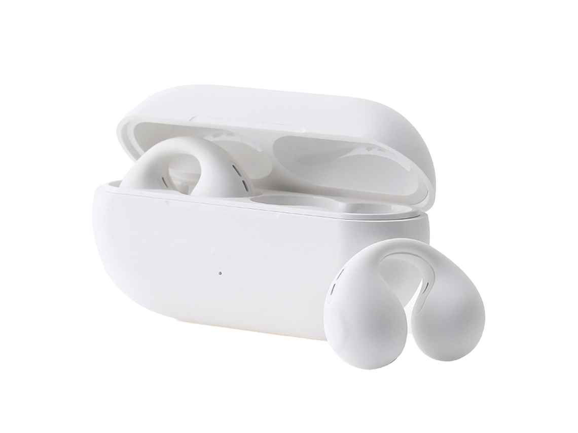 Fones De Ouvido Sem Fio Bluetooth Com Clipe De Orelha E Condução Óssea, Fones De Ouvido Esportivos - Branco