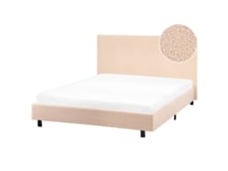 Cama Beliani Albi De Bouclé Beige 135x211x94
