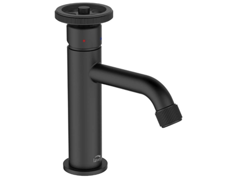 Torneira de Lavatório de Pé em Latão Preto de Estilo Industrial com Misturador Cerâmico