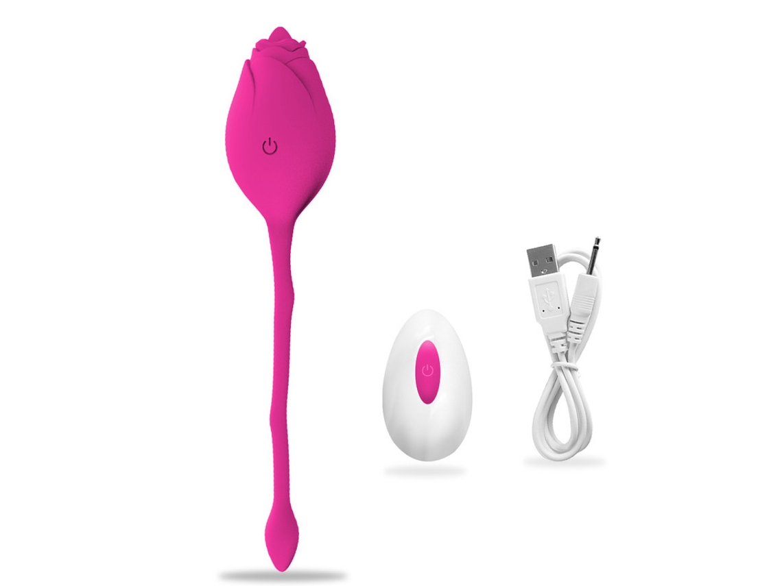 Vibrador de Controle Remoto Sem Fio de Ovo de Salto Rosa de 10 Modos Vermelho YIZHOOD