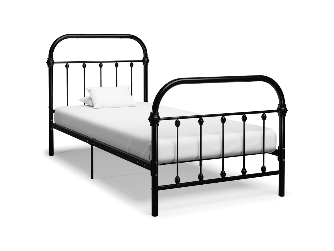 Estrutura De Cama 100x200 Cm Metal Preto