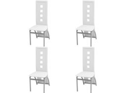 Vidaxl Cadeiras De Jantar 4 Pcs Couro Artificial Branco