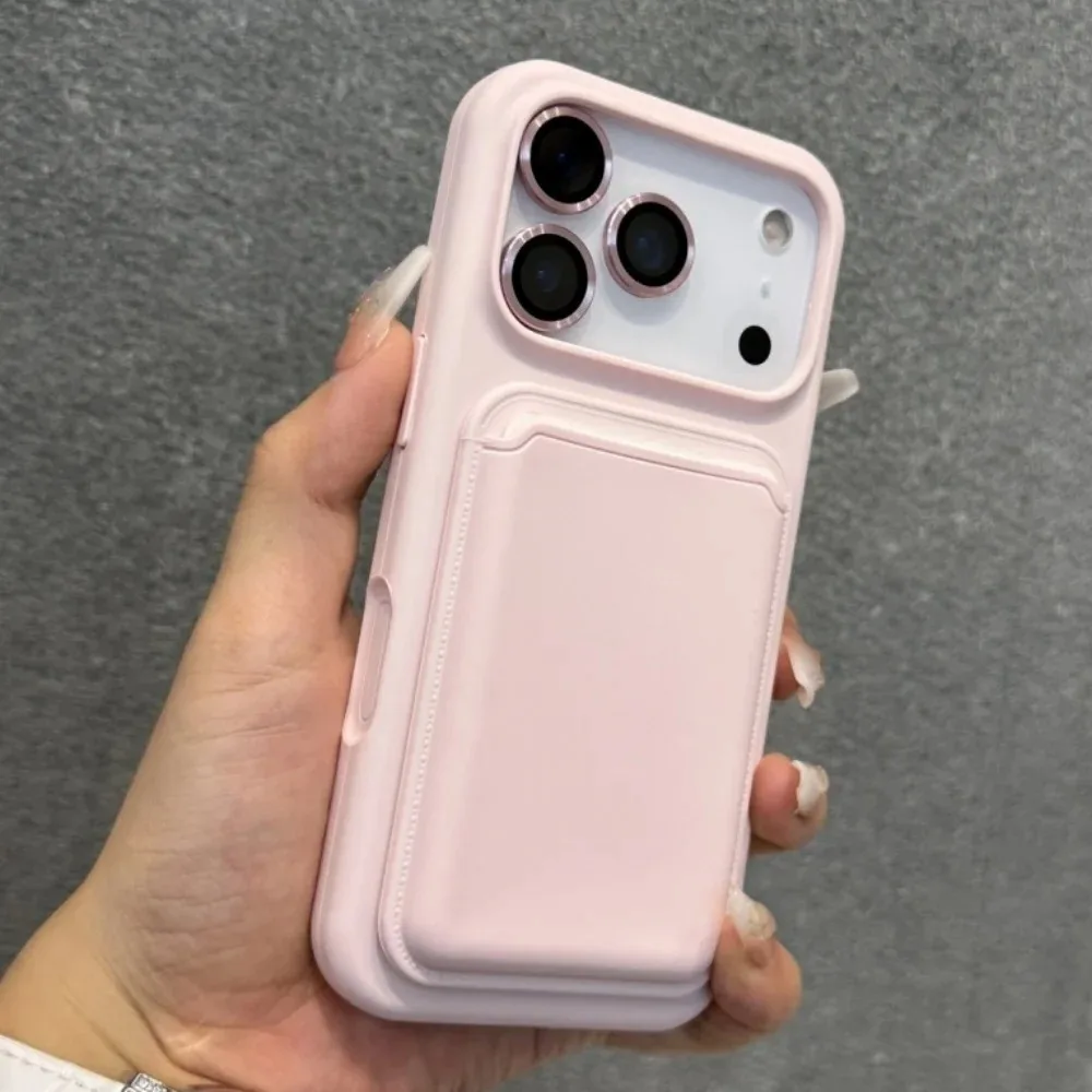 Capa De Celular Em Silicone Líquido Magnético (rosa Para Iphone 12 Pro Max) Com Carteira Magsafe Para Cartões.