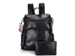 Mochila de viagem feminina em couro sintético, mochila de ombro única para mulheres, com lindo tassel preto*.