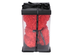 Urso de rosas artesanal, presente para aniversário, casamento, Dia dos Namorados, decoração, casa, vermelho | S/MARCA