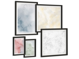 Conjunto De Pinturas Aquarelas Pastel Na Tela Espelharte (5 Peças)