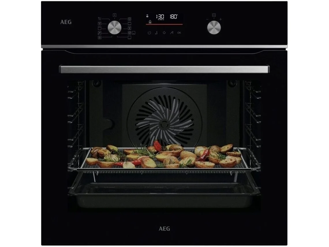 Forno Multifunções AEG OS6PB511AB AirFry (71 L - Hidro + Pirólitico - Preto) 