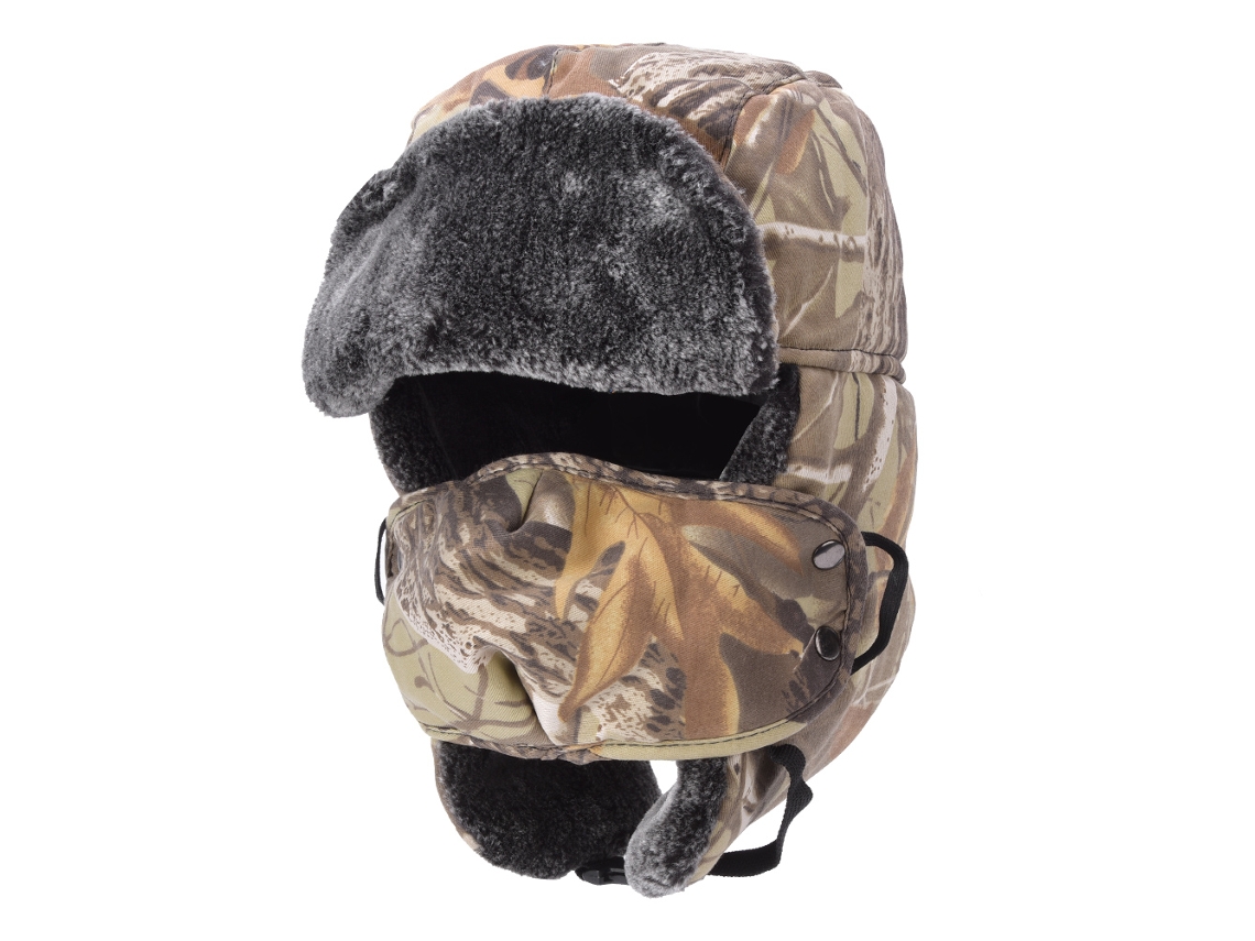 Boné Business com máscara camuflada, inverno, acolchoado, protetor de ouvido, impermeável, tamanho único | S/MARCA