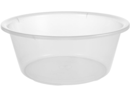 Bacia de plástico transparente com grande capacidade para lavar os pés, segura e prática.