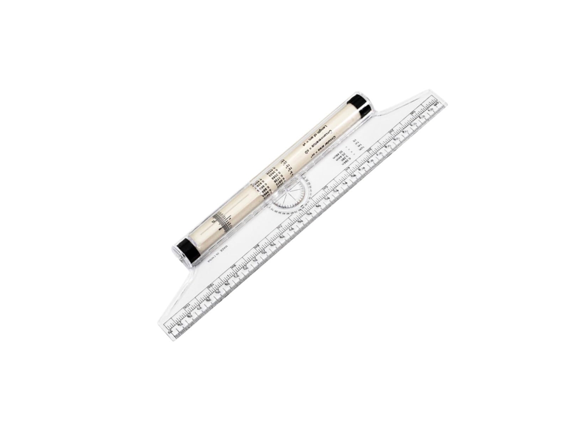 Régua Rolo de 30 cm, feita de plástico, para medir ângulos e desenhar linhas paralelas, ideal para estudantes e professores na escola.
