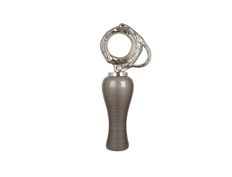 Garrafa ROMIMEX Prateado Champagne Vidro Alumínio 37 x 88 x 22 cm Com tampa