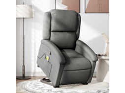 Vidaxl Poltrona Elevatória De Massagens Tecido Cinzento-escuro