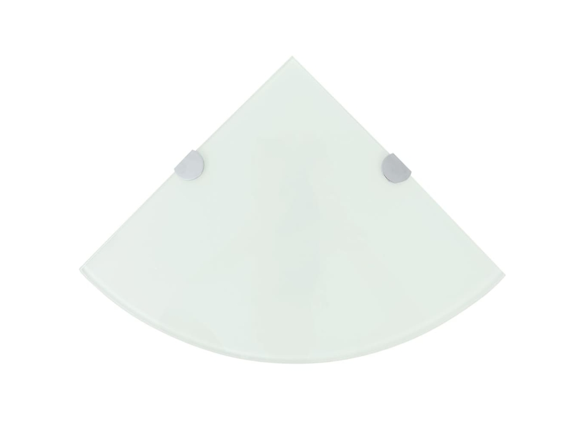 Vidaxl Prateleira Canto, Suportes Cromados, Vidro Branco 25x25cm