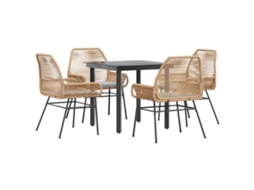 Garden Dining Set, Garden Dining Sets Vidaxl Marrom Rattan / Vime (80 X 80 X 74 Cm)