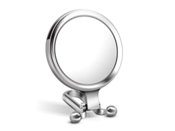 2026-espejo De Maquillaje Doble Cara, Espejo De Mano Con 10x Aumento, Espejo Cosmético Portátil (plata)